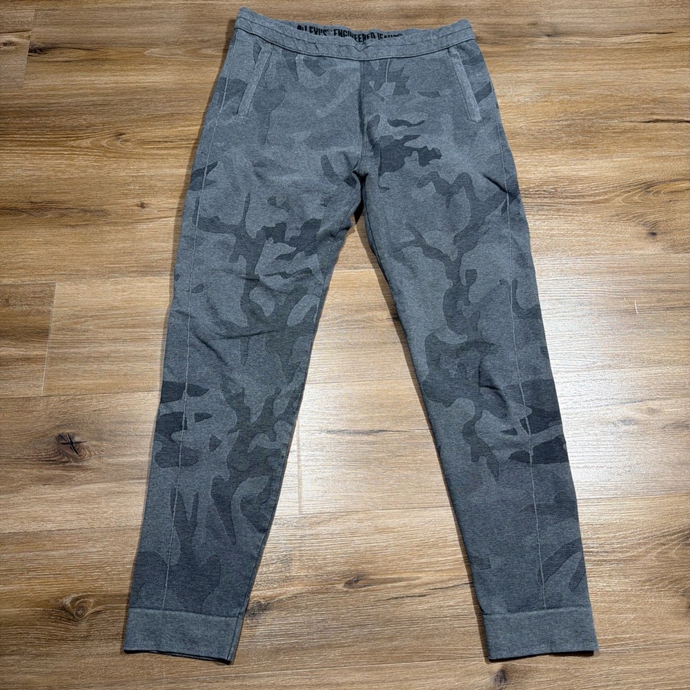 Levis Engineered Jeans Men's MEDIUM Knit Camo Joggers Stretch Gray Portugal LEJ - Picture 2 of 12